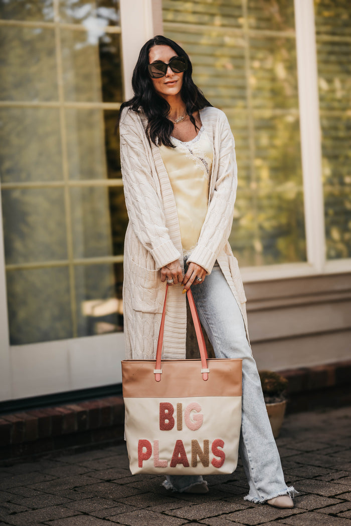 Tote (Cream/Tan) - Big Plans