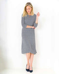 Valentina Patterned Viscose Pull On 3/4 Sleeved Dress - The Classic Boutique