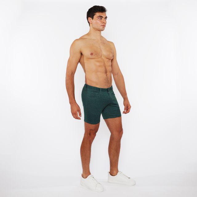 WASHED DENIM STRETCH KNIT SHORT